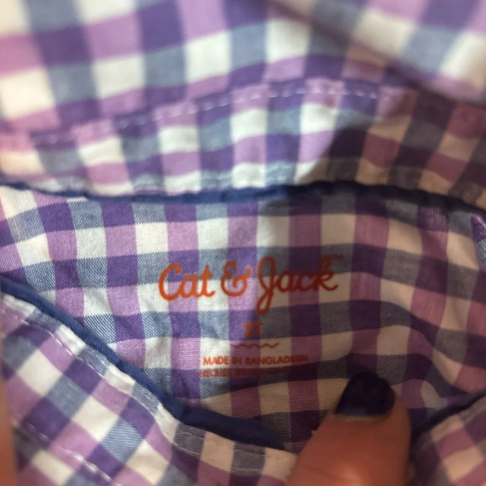 Set of 4 Kids Plaid Button-Down Shirts - Blue, Yellow, Purple, Tan 2T